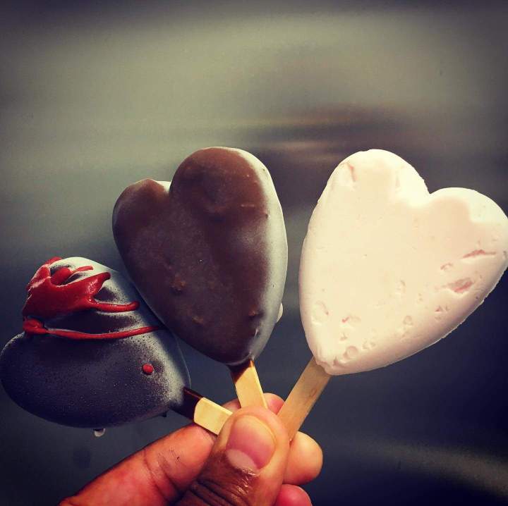 Bâtonnets glacés en forme de cœur Martinique